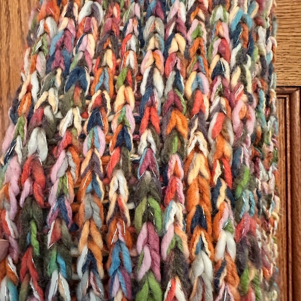 Handmade Multicolor Knit Scarf - Picture 3 of 5